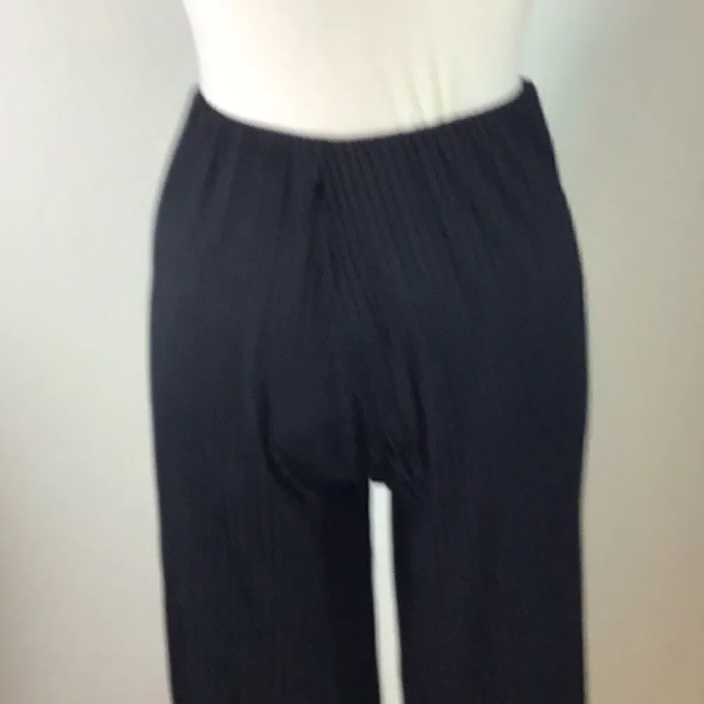 Zara Trafaluc Pants Black Elastic High Waist Culottes Split Seam Wide Leg Size S